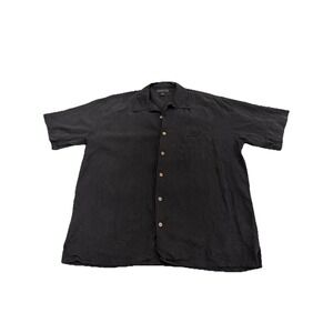 barracuta mens shirt XL Black 100% Silk